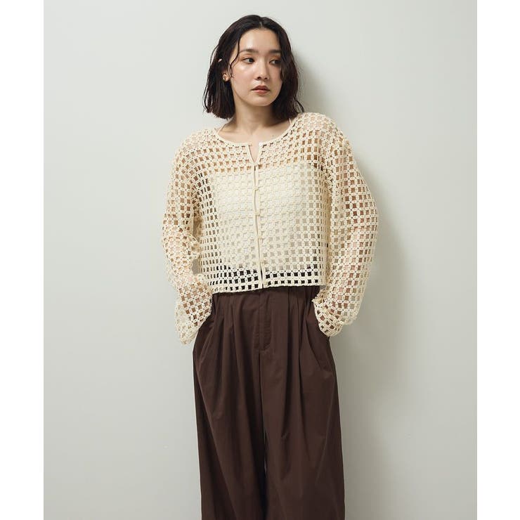 アイボリー | ・SUGAR SPOON 2wayフラワーメッシュカーデ | Green Parks 