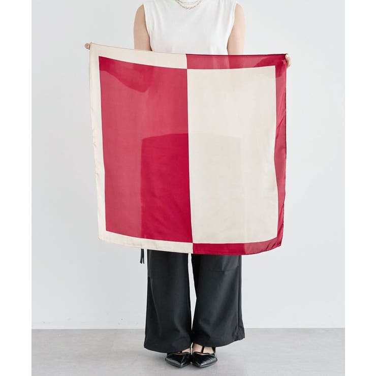 ・スクエアパターンスカーフ 70×70 | Green Parks  | 詳細画像7 