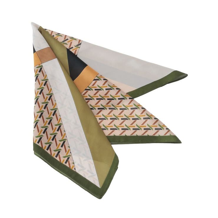 ・ジオメトリーパターンスカーフ 70×70 | Green Parks  | 詳細画像11 