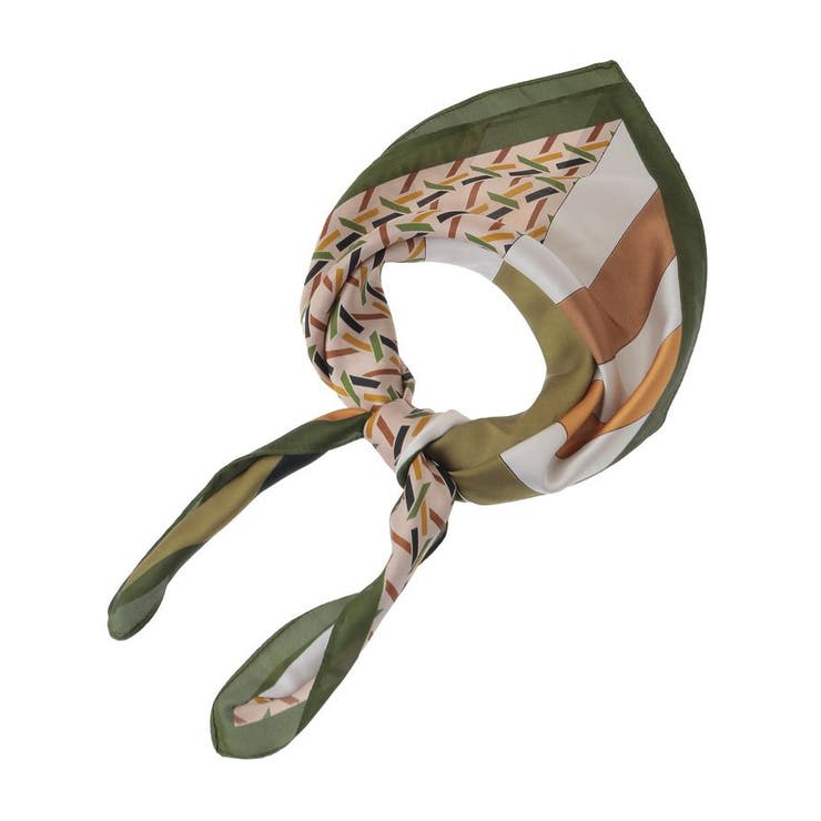 ・ジオメトリーパターンスカーフ 70×70 | Green Parks  | 詳細画像9 