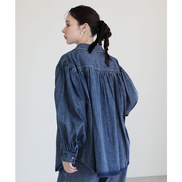 SUGAR SPOON ボリュームスリーブデニムシャツ[品番：GRPW0050215