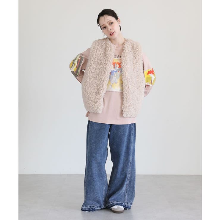 ・ELENCARE DUE シープファーロングベスト | Green Parks  | 詳細画像2 