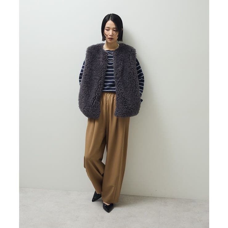 ・ELENCARE DUE シープファーロングベスト | Green Parks  | 詳細画像12 