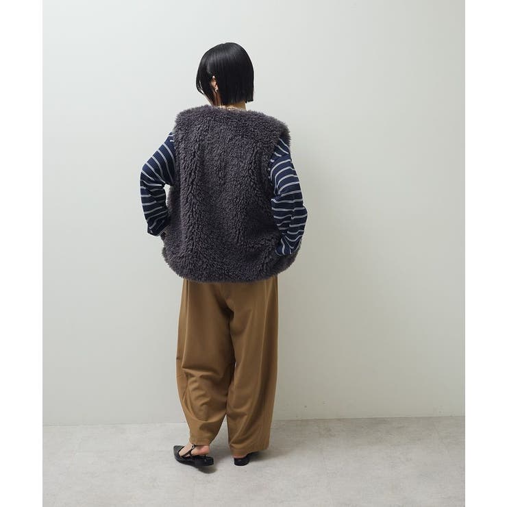 ・ELENCARE DUE シープファーロングベスト | Green Parks  | 詳細画像14 