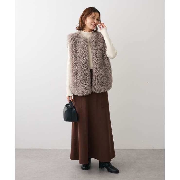 ・ELENCARE DUE シープファーロングベスト | Green Parks  | 詳細画像7 