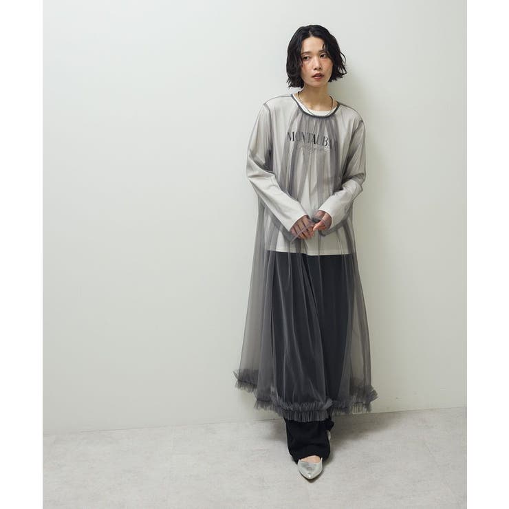 チャコールグレー | ・ELENCARE DUE チュールワンピース | Green Parks 