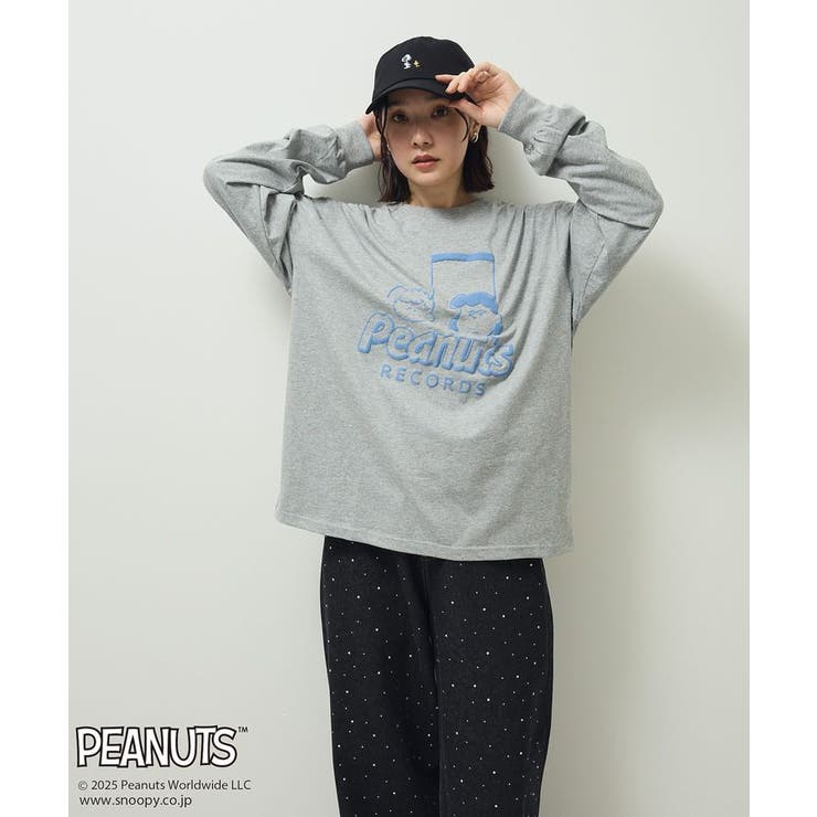 グレー | ■PEANUTS ミュージカルノート ロンTEE | Green Parks 