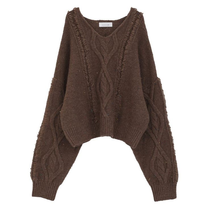 ■ESCAR フリンジケーブルポップコーンニット | Green Parks  | 詳細画像17