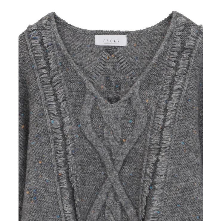 ■ESCAR フリンジケーブルポップコーンニット | Green Parks  | 詳細画像11