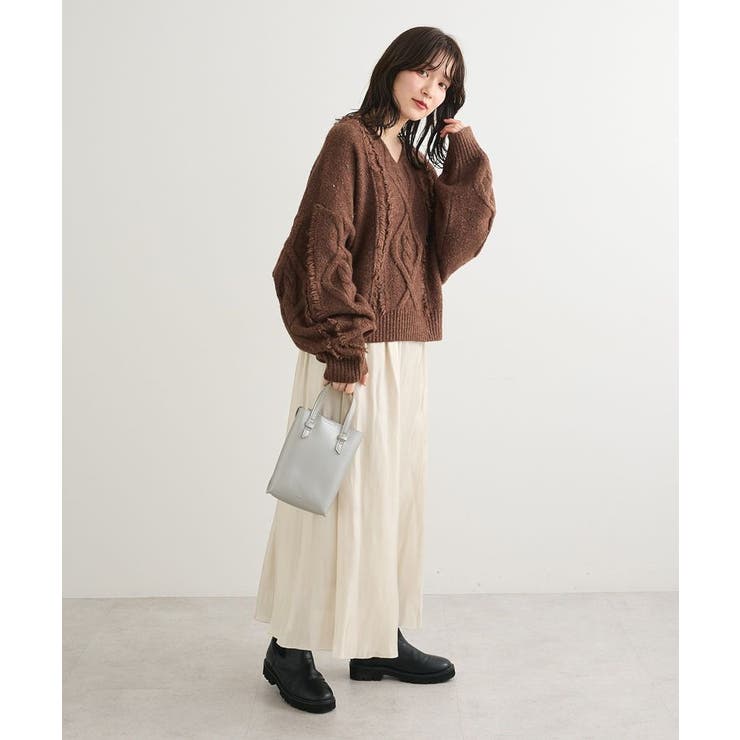 ■ESCAR フリンジケーブルポップコーンニット | Green Parks  | 詳細画像10 