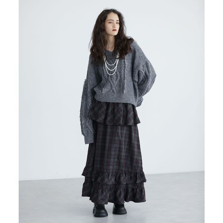 ■ESCAR チェックペプラムフレアスカート | Green Parks  | 詳細画像4 