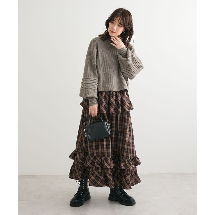 ■ESCAR チェックペプラムフレアスカート | Green Parks  | 詳細画像5 