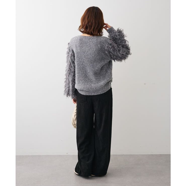 ・furry rate ラメフェザー袖フリンジニット | Green Parks  | 詳細画像4 