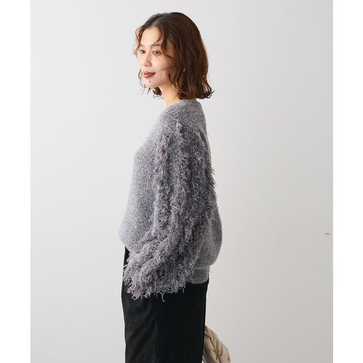 ・furry rate ラメフェザー袖フリンジニット | Green Parks  | 詳細画像6 