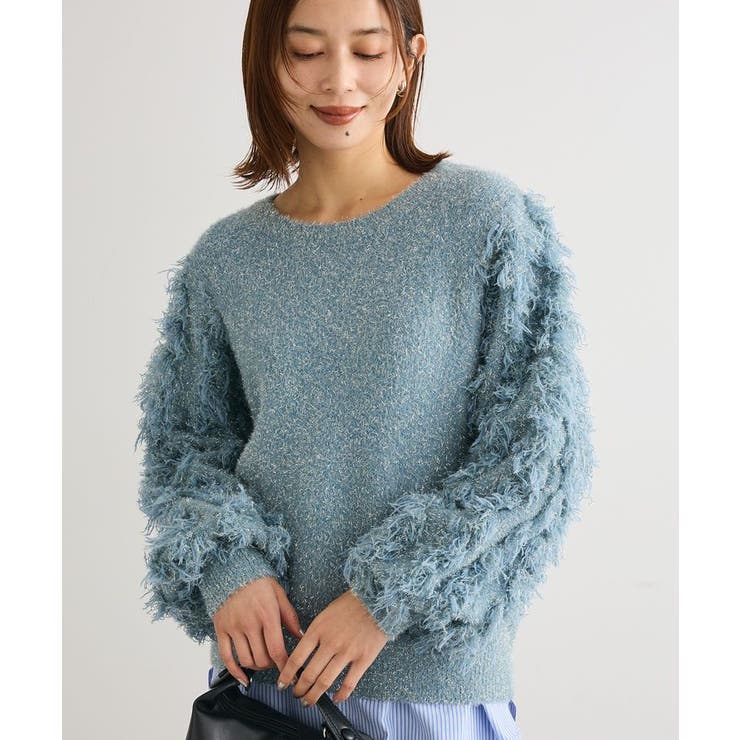 ・furry rate ラメフェザー袖フリンジニット | Green Parks  | 詳細画像13 