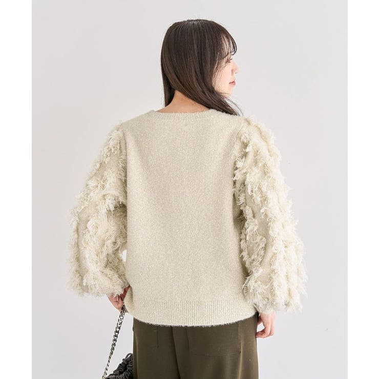・furry rate ラメフェザー袖フリンジニット | Green Parks  | 詳細画像23 
