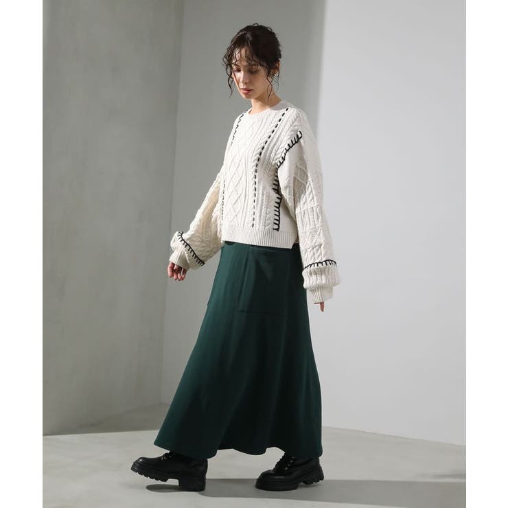 ・ELENCARE DUE ハンドステッチケーブルニット | Green Parks  | 詳細画像13 