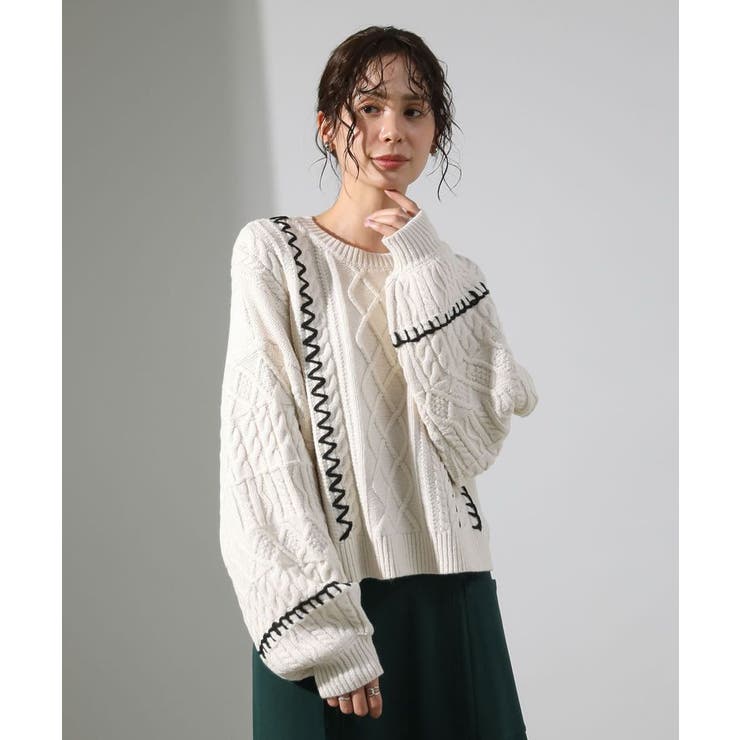 ・ELENCARE DUE ハンドステッチケーブルニット | Green Parks  | 詳細画像14 