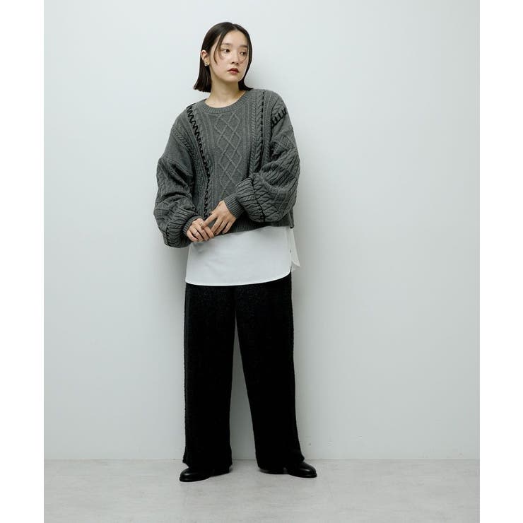 ・ELENCARE DUE ハンドステッチケーブルニット | Green Parks  | 詳細画像17 