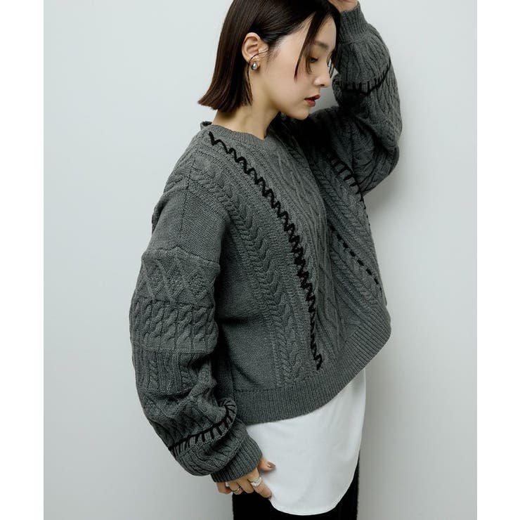 ・ELENCARE DUE ハンドステッチケーブルニット | Green Parks  | 詳細画像22 