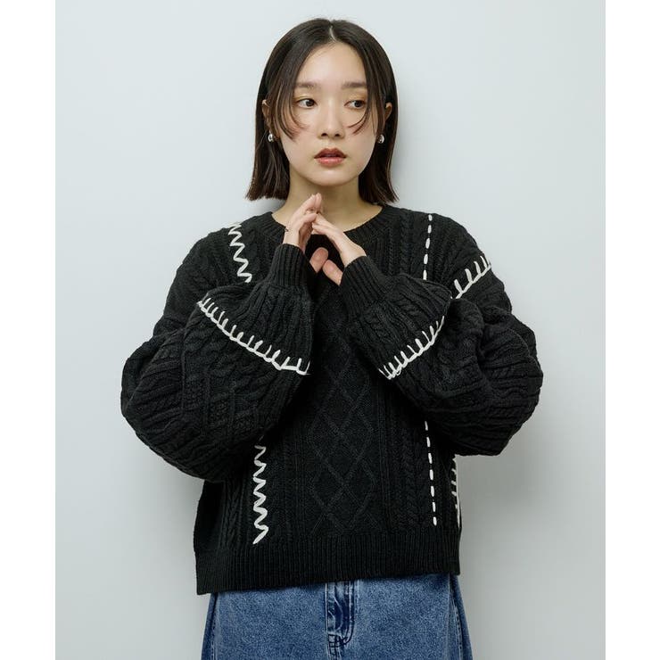 ・ELENCARE DUE ハンドステッチケーブルニット | Green Parks  | 詳細画像24 