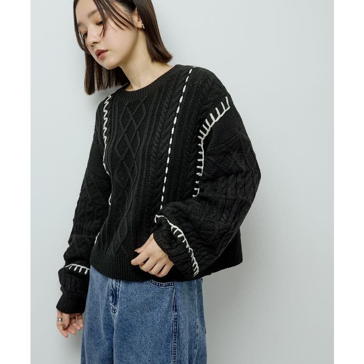 ・ELENCARE DUE ハンドステッチケーブルニット | Green Parks  | 詳細画像25 