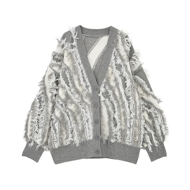 ・ELENCARE DUE フリンジジャカードカーディガン | Green Parks  | 詳細画像30 