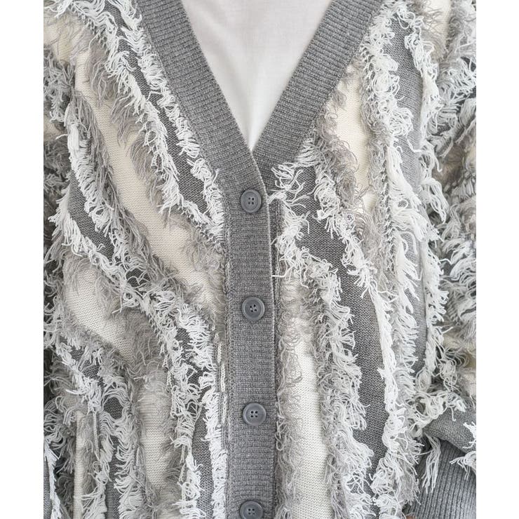 ・ELENCARE DUE フリンジジャカードカーディガン | Green Parks  | 詳細画像20 