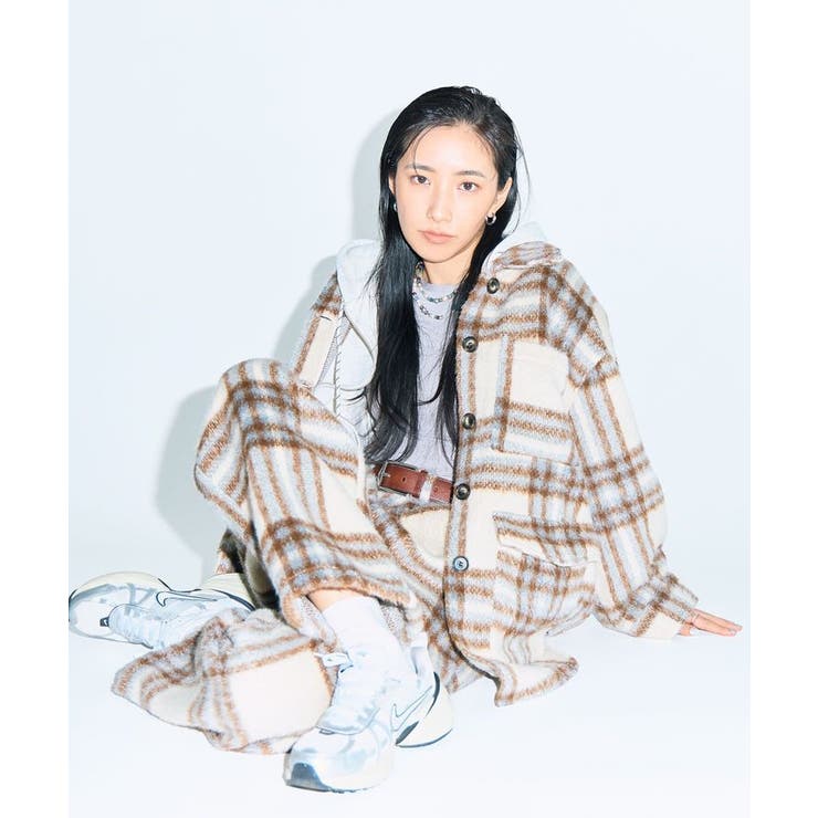 □WITH KURUMI NAKATA チェックジャケット[品番：GRPW0050498]｜Green