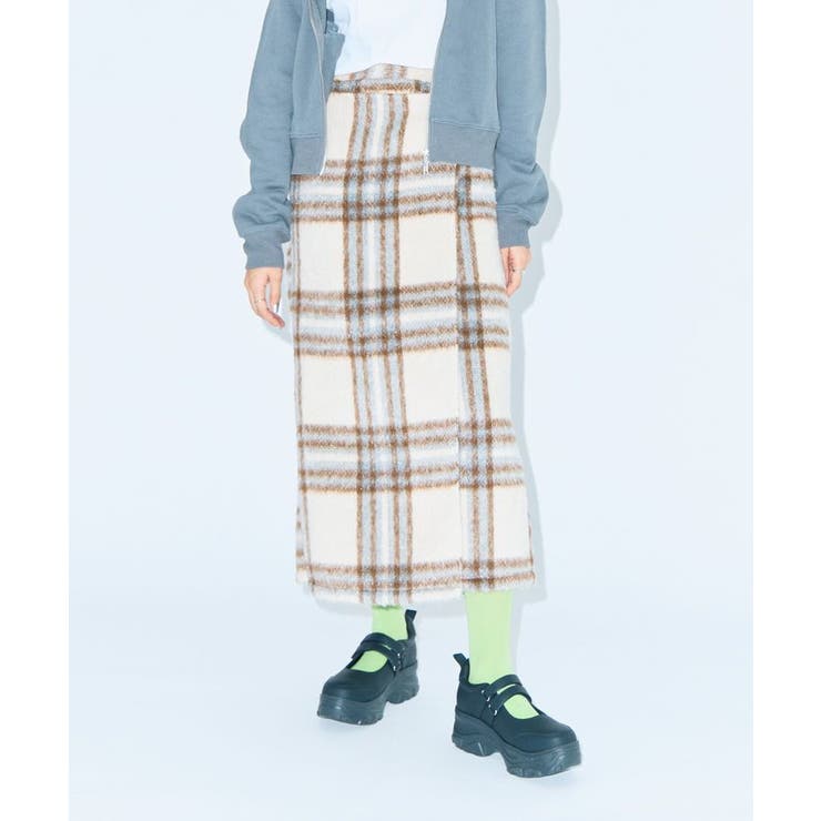 アイボリー | ■WITH KURUMI NAKATA チェックラップスカート | Green Parks 