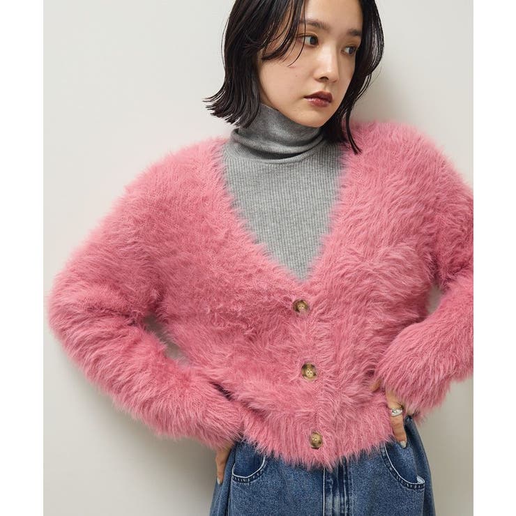 ピンク | ・Petit Fleur シャギーニットカーディガン | Green Parks 