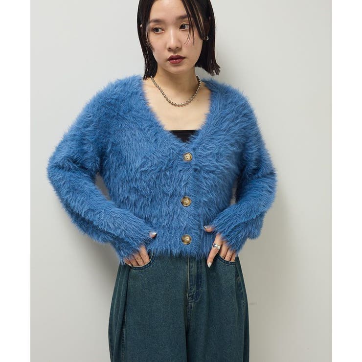 ブルー | ・Petit Fleur シャギーニットカーディガン | Green Parks 