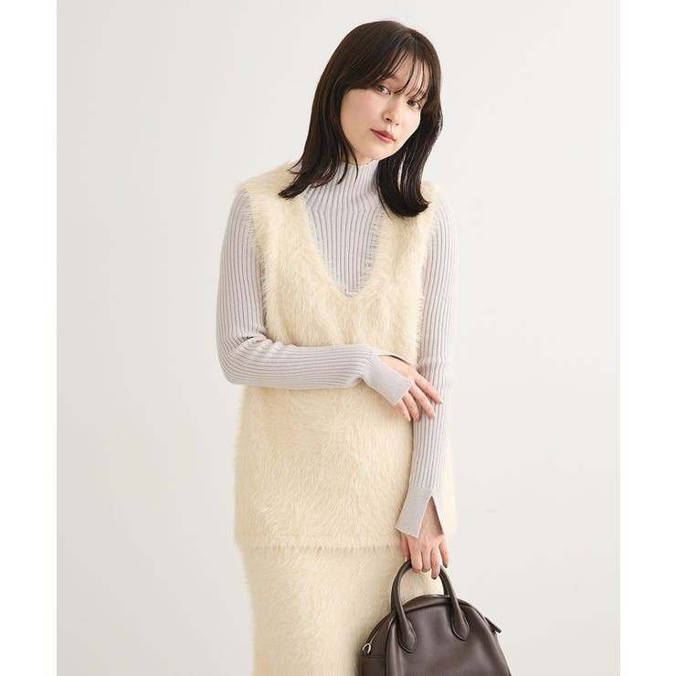 アイボリー | ・Petit Fleur シャギーニットベスト | Green Parks 