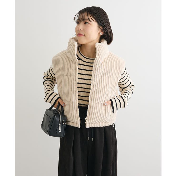 ライトベージュ | ・swing by ワイドコールベスト | Green Parks 