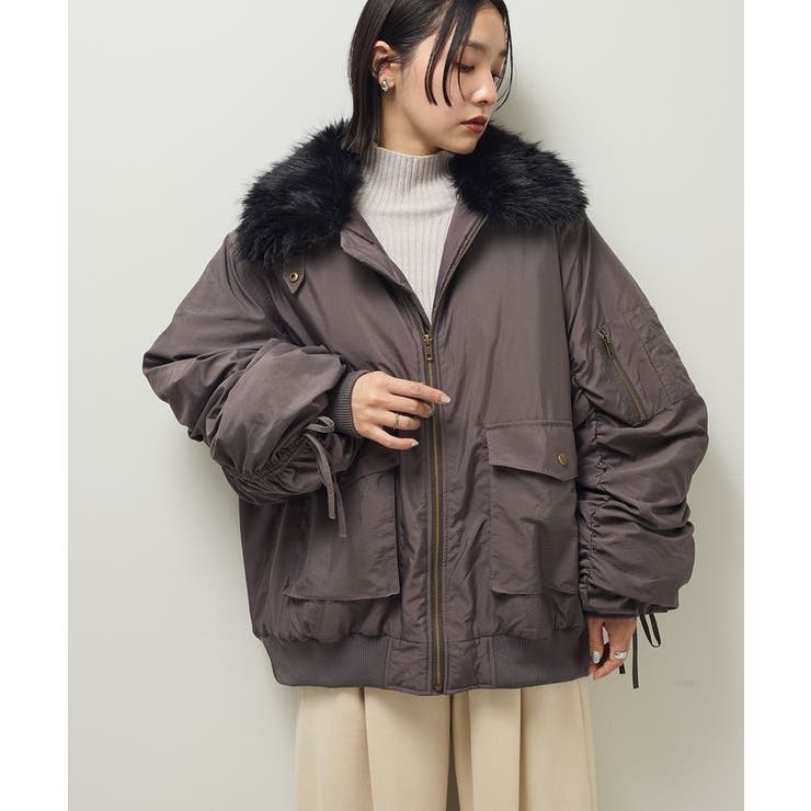 チャコールグレー | ・swing by ティペット付ミリタリーブルゾン | Green Parks 