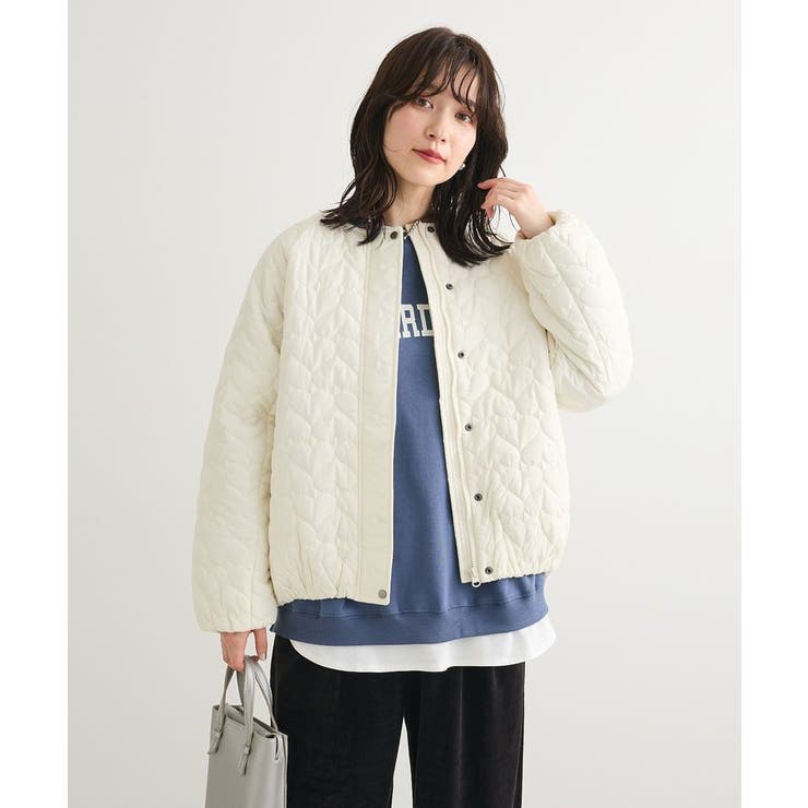 アイボリー | ・swing by ハートキルトコクーンブルゾン | Green Parks 