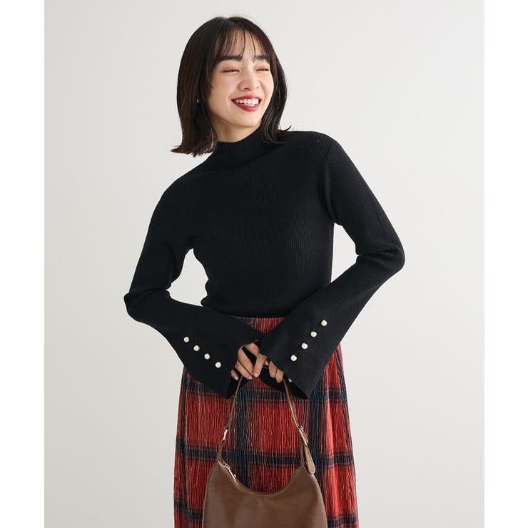 ・swing by 袖パールボタンフレアリブニット | Green Parks  | 詳細画像19 
