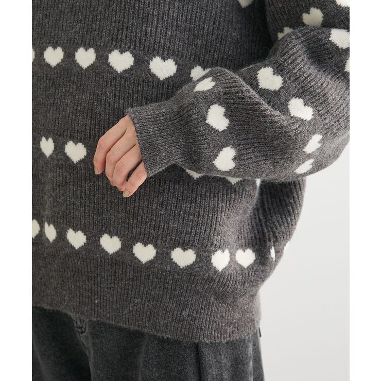 ・swing by ハートジャカードクルーニット | Green Parks  | 詳細画像11 