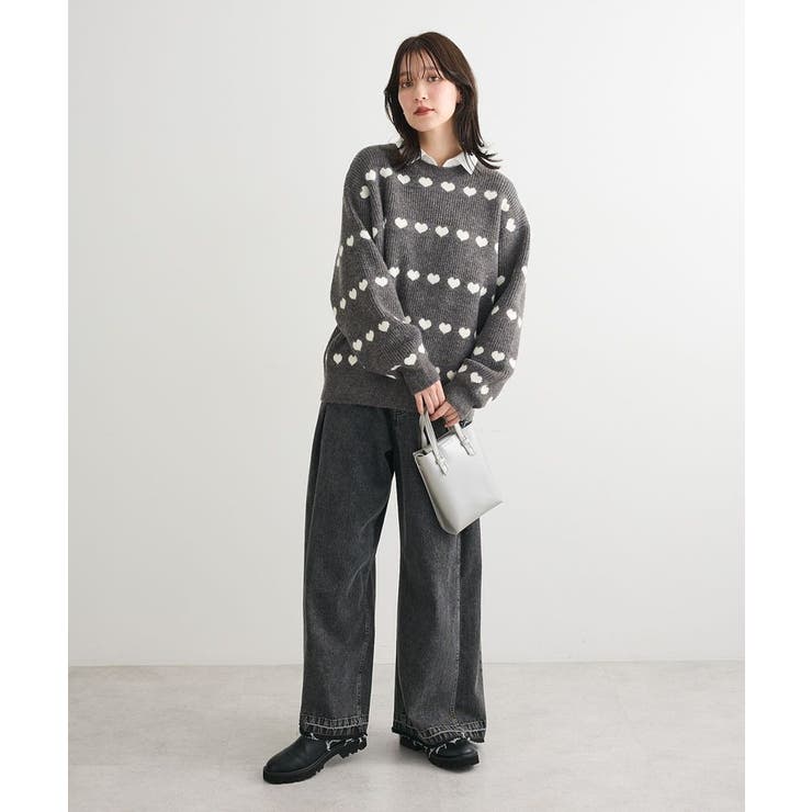 ・swing by ハートジャカードクルーニット | Green Parks  | 詳細画像2 