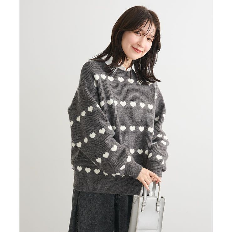 ・swing by ハートジャカードクルーニット | Green Parks  | 詳細画像6 