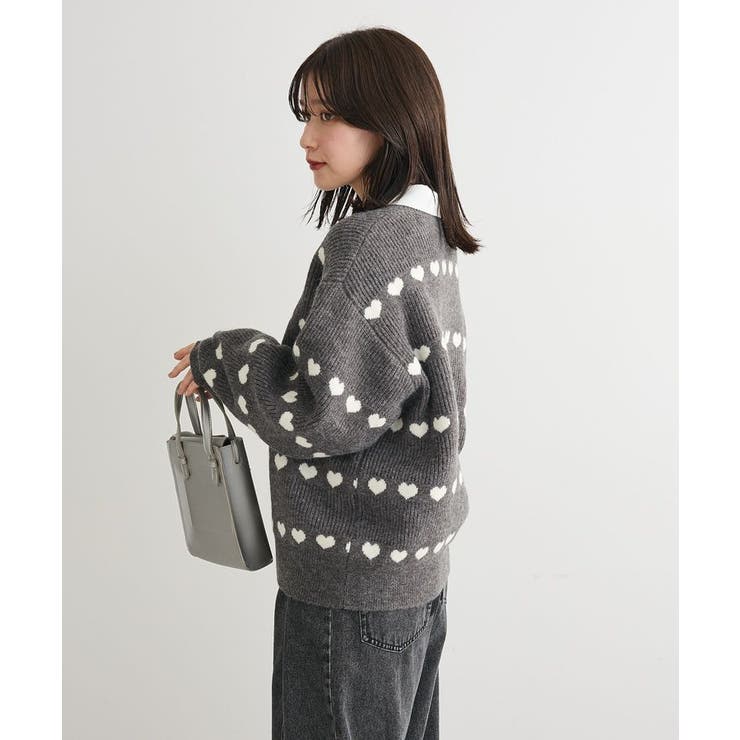 ・swing by ハートジャカードクルーニット | Green Parks  | 詳細画像7 