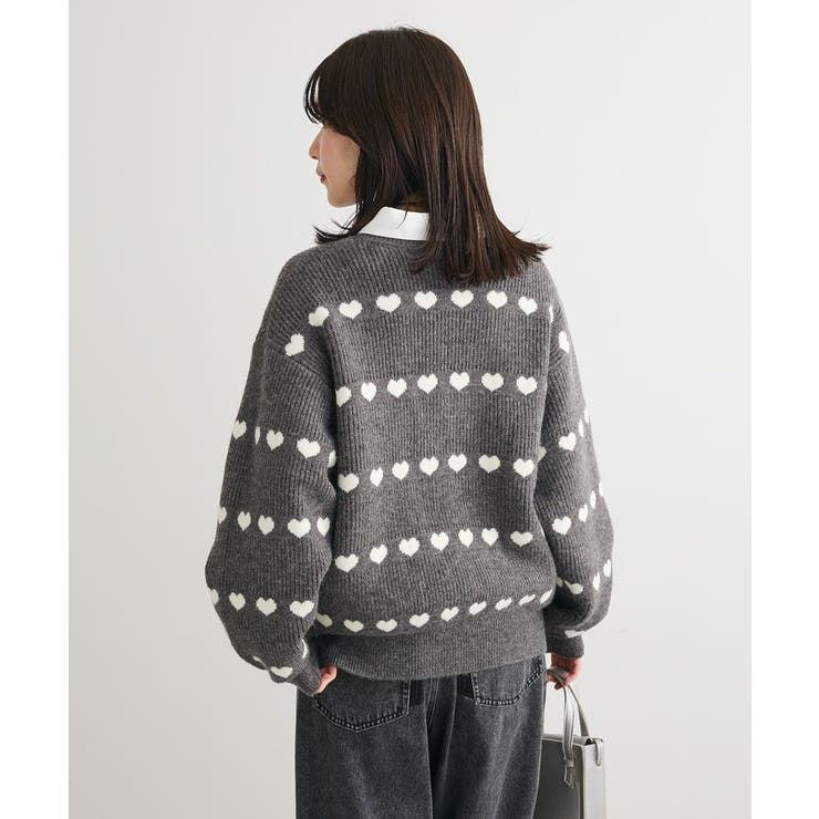 ・swing by ハートジャカードクルーニット | Green Parks  | 詳細画像8 