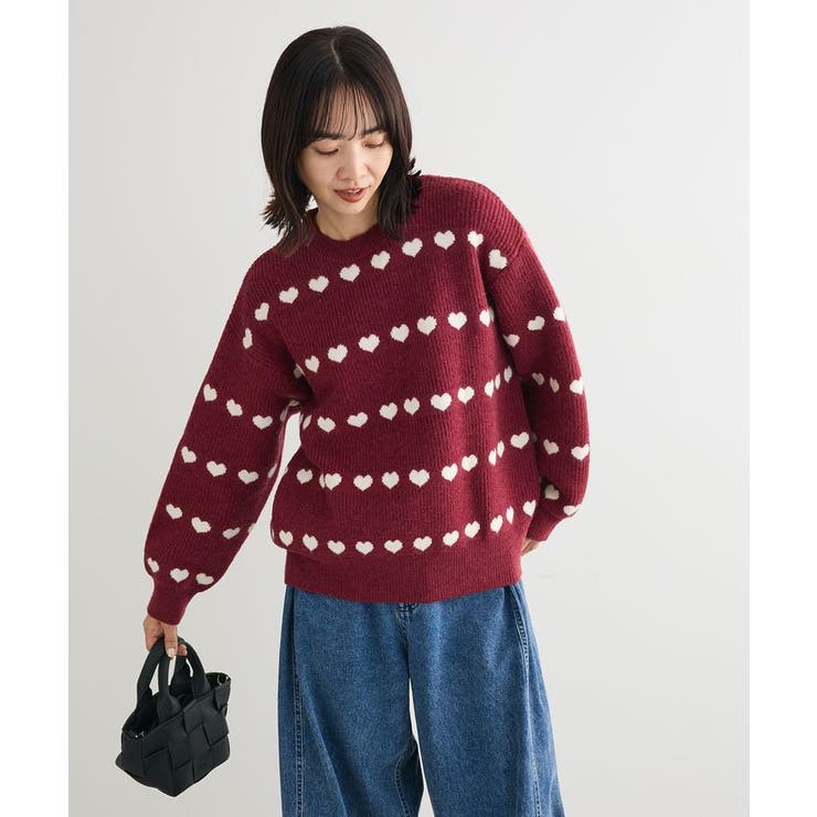 ・swing by ハートジャカードクルーニット | Green Parks  | 詳細画像15 