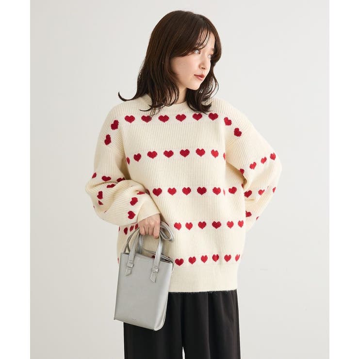 ・swing by ハートジャカードクルーニット | Green Parks  | 詳細画像20 