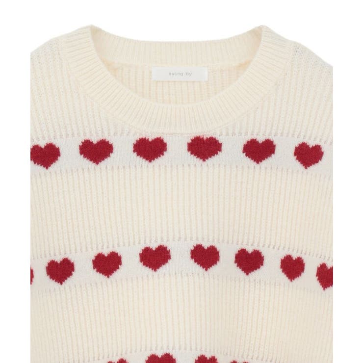 ・swing by ハートジャカードクルーニット | Green Parks  | 詳細画像24 