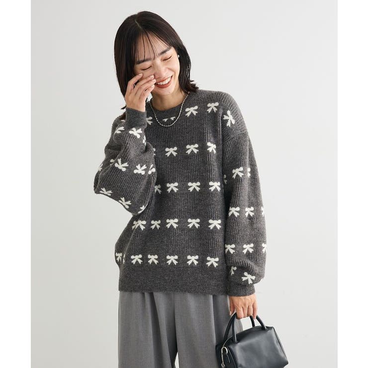 ・swing by リボンジャカードクルーニット | Green Parks  | 詳細画像5 