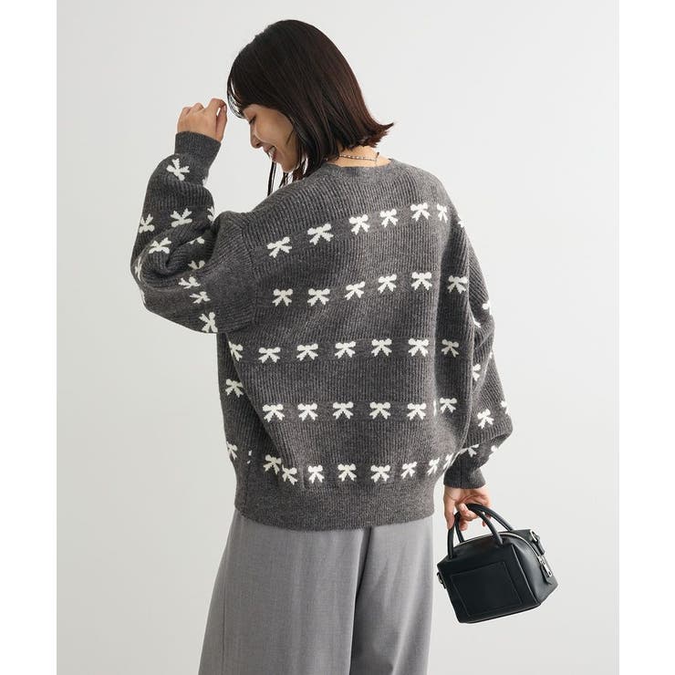 ・swing by リボンジャカードクルーニット | Green Parks  | 詳細画像7 