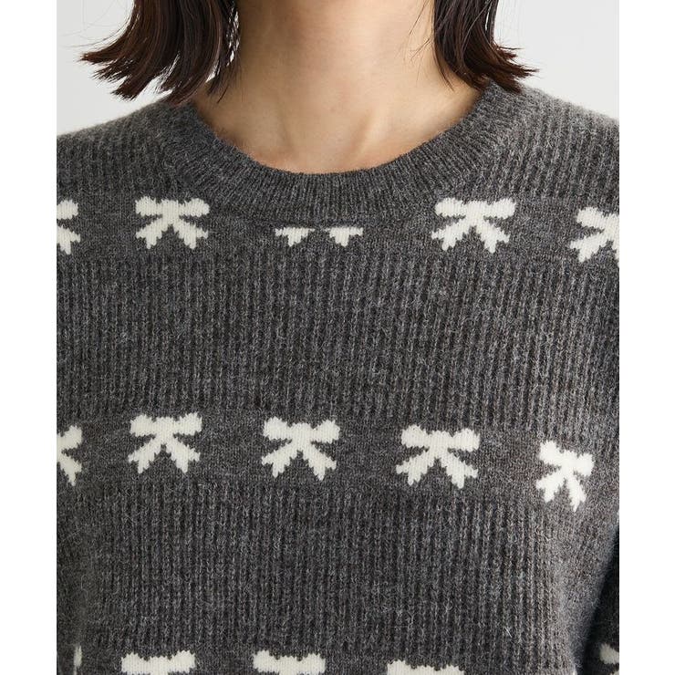 ・swing by リボンジャカードクルーニット | Green Parks  | 詳細画像8 