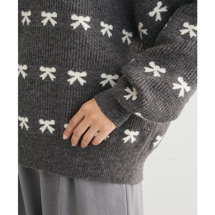 ・swing by リボンジャカードクルーニット | Green Parks  | 詳細画像9 