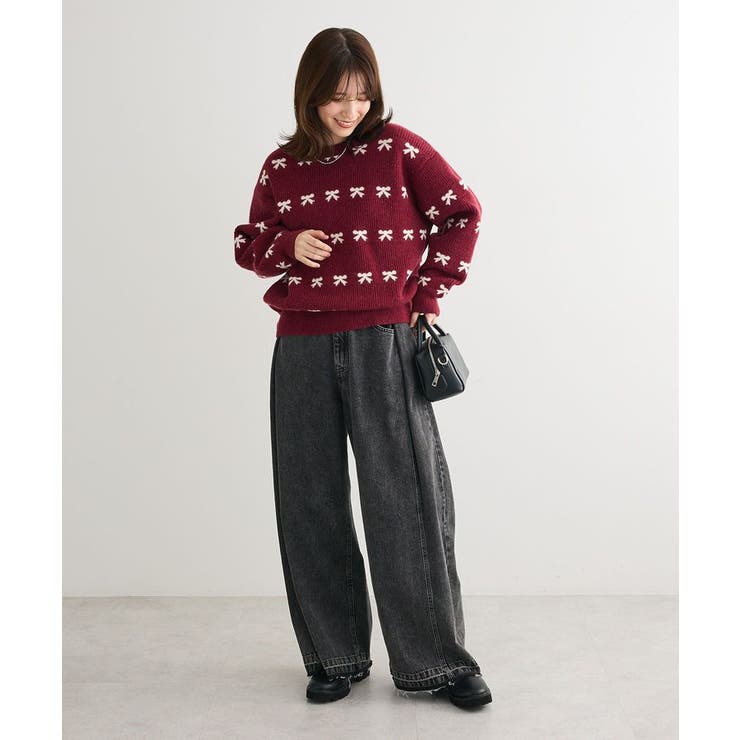 ・swing by リボンジャカードクルーニット | Green Parks  | 詳細画像15 